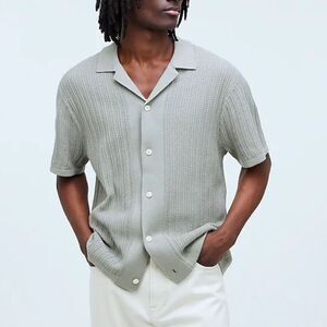 99- nwt madewell no842 Textured-Stitch Sweater Polo Shirt sz xs